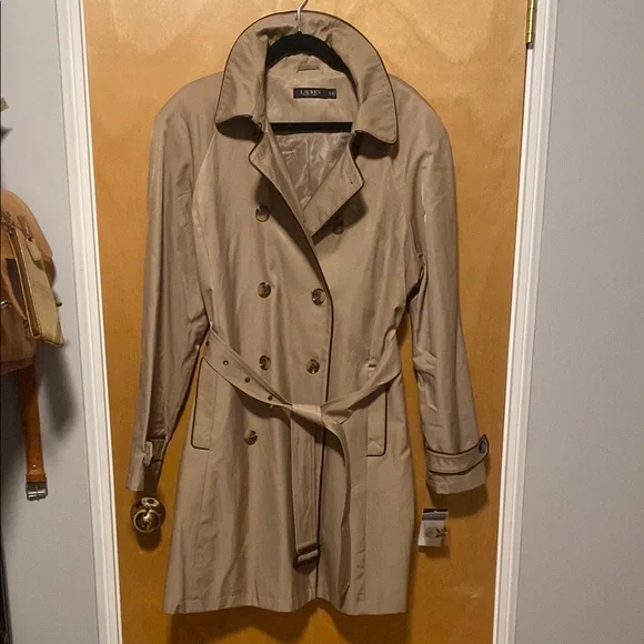 NWT- Lauren by Ralph Lauren Classic Tan Trench Coat, Sz. XL - Picture 1 of 4